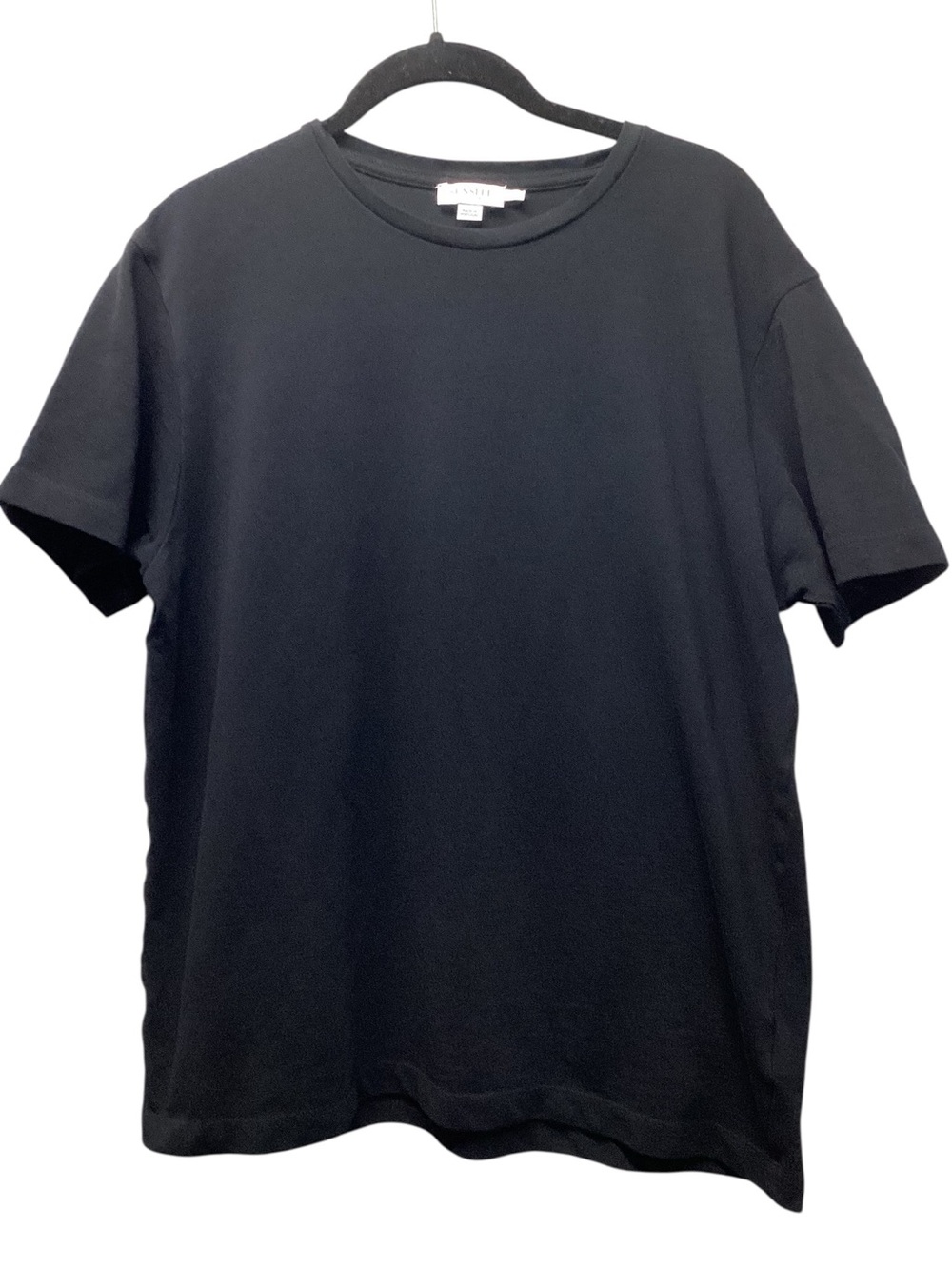 Sunspel 100% cotton Luxury Casual crew neck short sleeve Black size Large - Picture 7 of 8